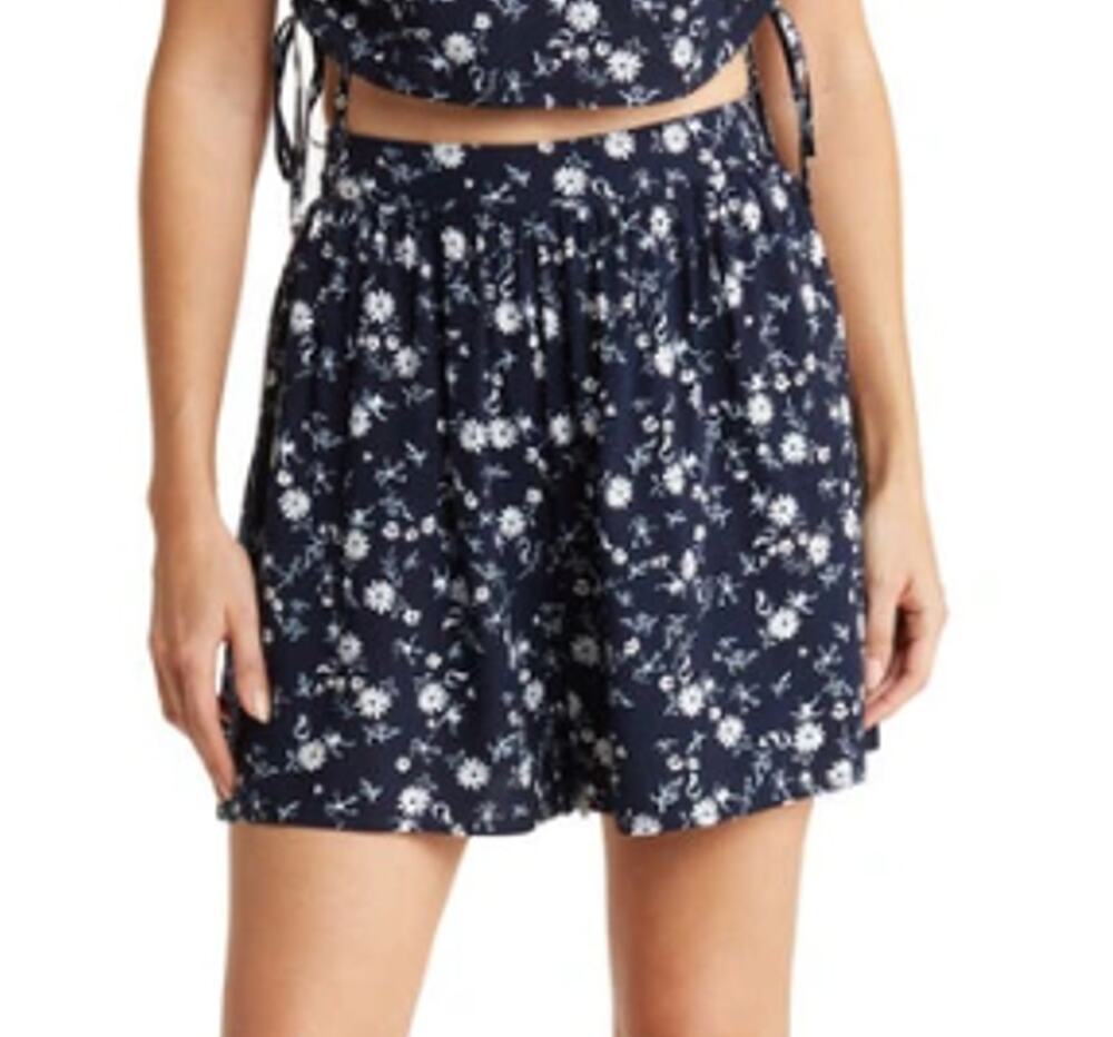ABOUND Nordstrom ~ 100 % VISCOSE Devon Floral Cinch Front Shorts Size L ADORBS